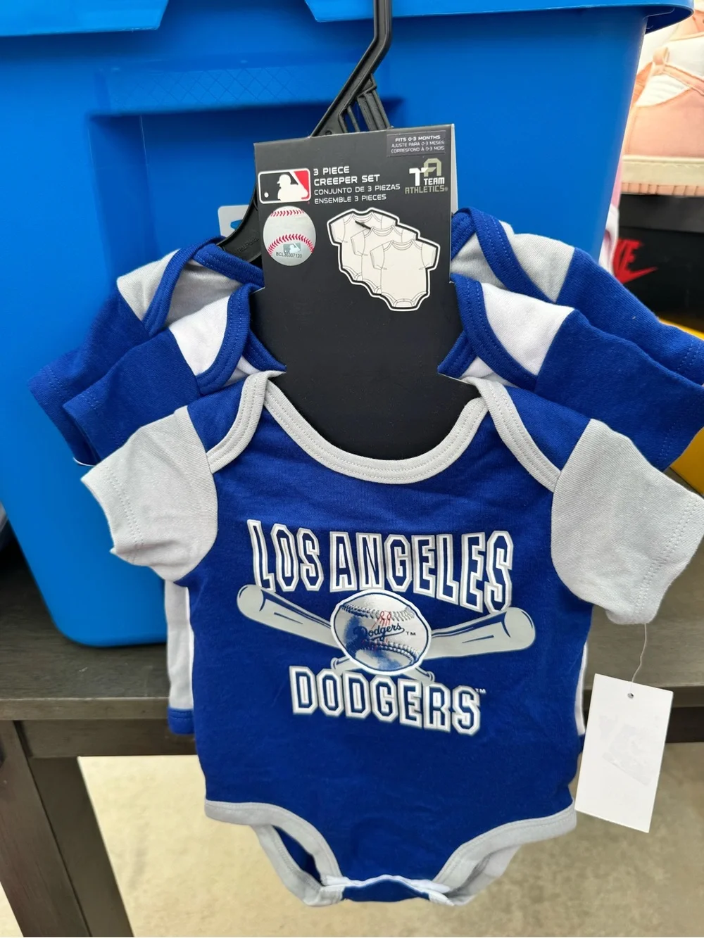 Los Angeles Dodgers boys Multi Color Cotton 3pk Onesies